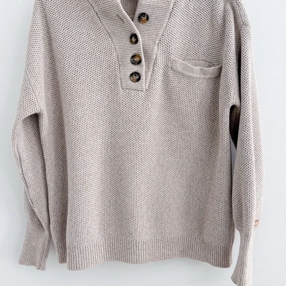 Lunya Cotton Silk Henley Sweater XS/S - Picture 5 of 9